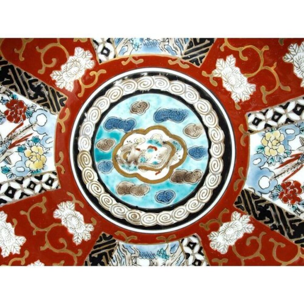 Gold Imari Japanese Porcelain Wall Plate - Arita Bussan Vintage - Picture 7 of 10